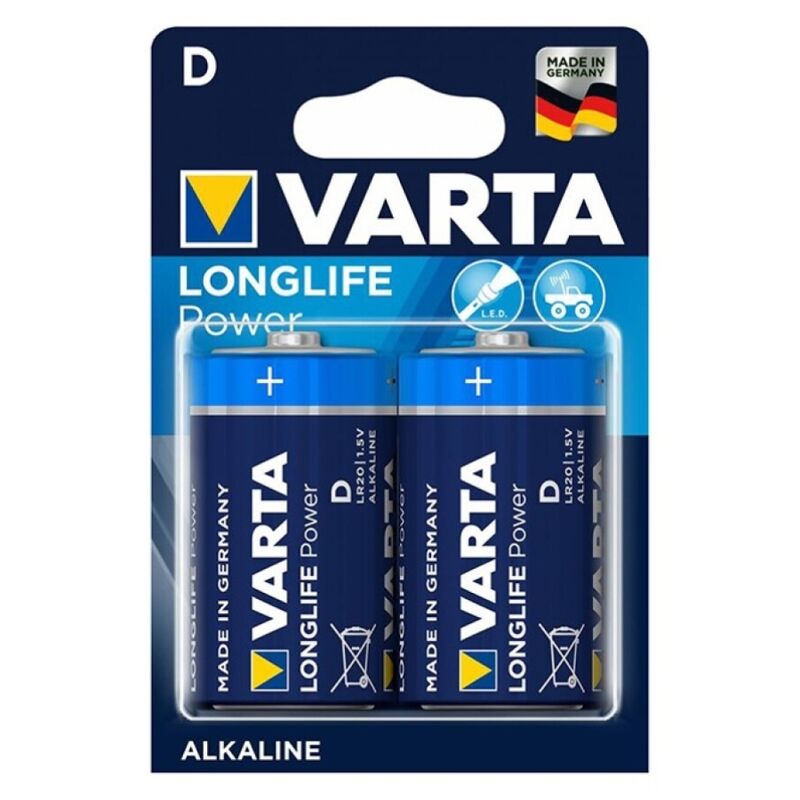 VARTA - LONGLIFE POWER PILA ALCALINA D LR20 BLISTER*2 - Noctiva
