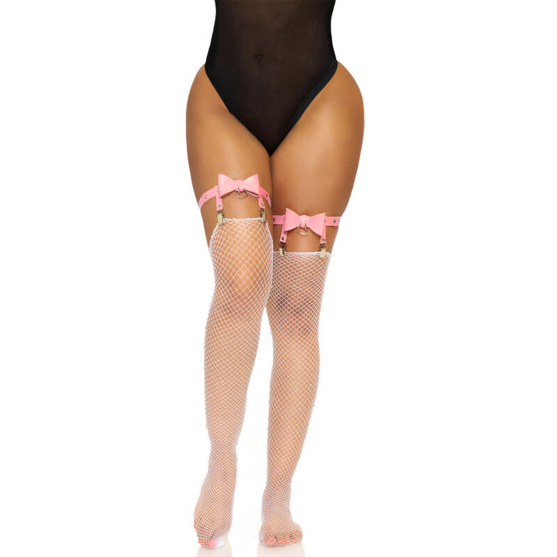 LEG AVENUE - LIGUERO ALTO DE CUERO VEGANO TALLA ÚNICA - ROSA - Noctiva