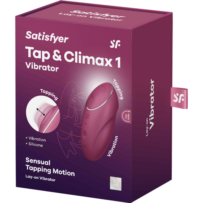 SATISFYER - TAP & CLIMAX 1 VIBRADOR LAY-ON ROJO - Noctiva