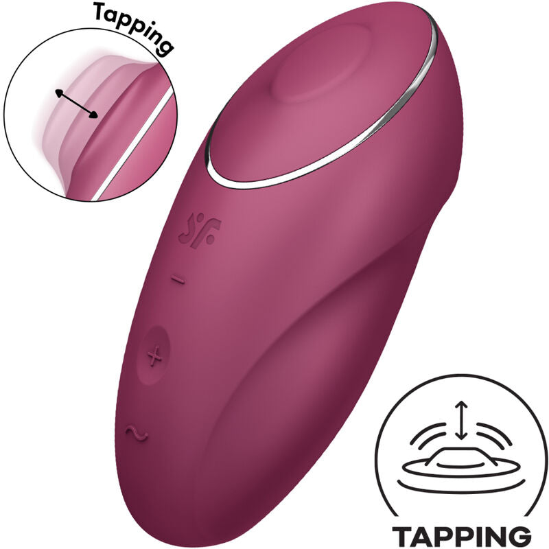 SATISFYER - TAP & CLIMAX 1 VIBRADOR LAY-ON ROJO - Noctiva