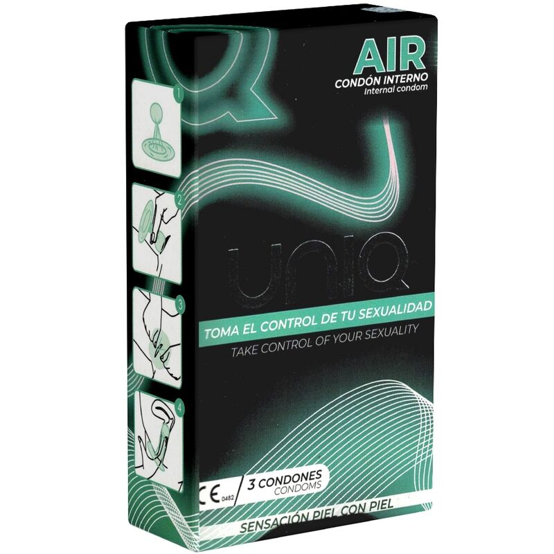 UNIQ - AIR PRESERVATIVO FEMENINO SIN LATEX 3 UNIDADES - Noctiva