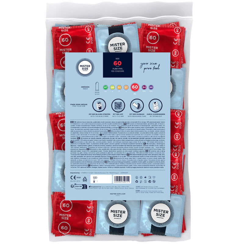 MISTER SIZE - PRESERVATIVOS TALLA XL 60 MM (100 UNIDADES) - Noctiva
