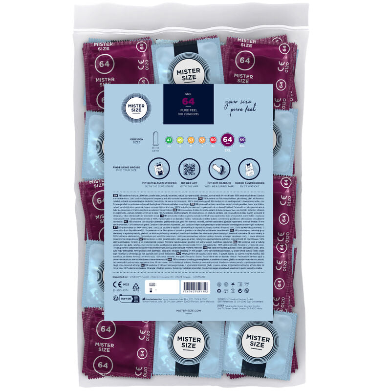 MISTER SIZE - PRESERVATIVOS TALLA XXL 64 MM (100 UNIDADES) - Noctiva