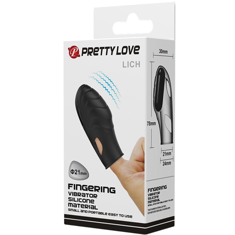 PRETTY LOVE - LICH VIBRADOR DE DEDO SILICONA NEGRO - Noctiva