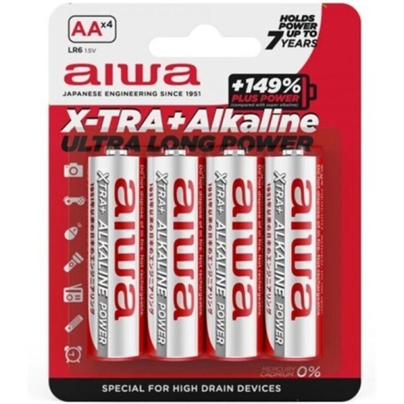 AIWA - X-TRA ALKALINE PILA ALCALINA AA LR6 BLISTER*4 - Noctiva