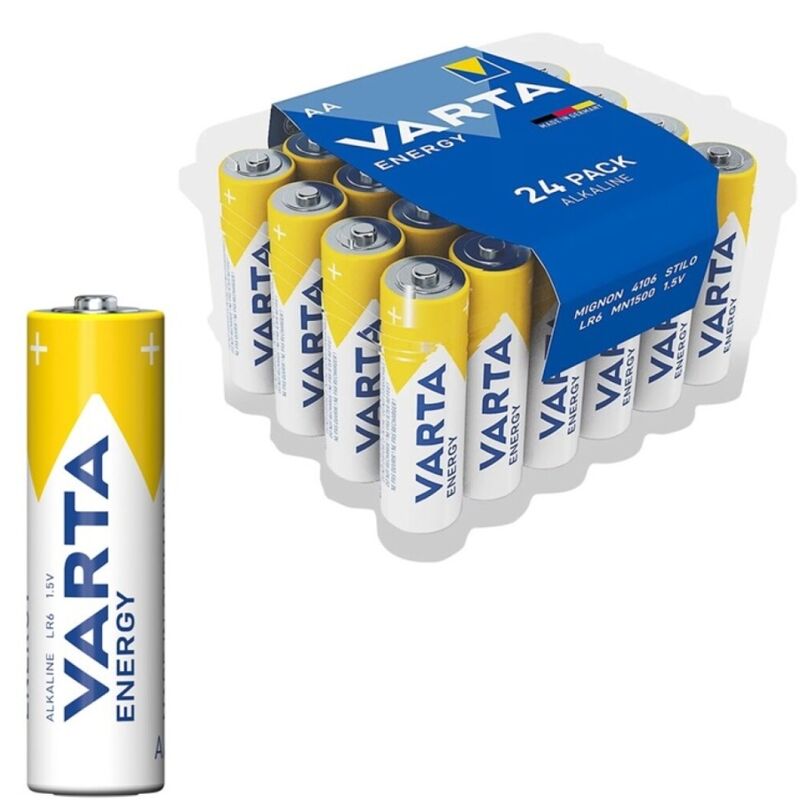 VARTA - ENERGY PILA ALCALINA AA LR6 PACK*24 PILAS - Noctiva