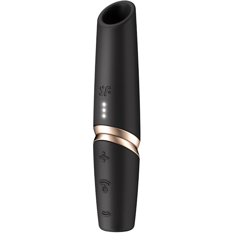 SATISFYER - PERFECT KISS ESTIMULADOR CLÍTORIS POR ONDAS NEGRO / DORADO - Noctiva
