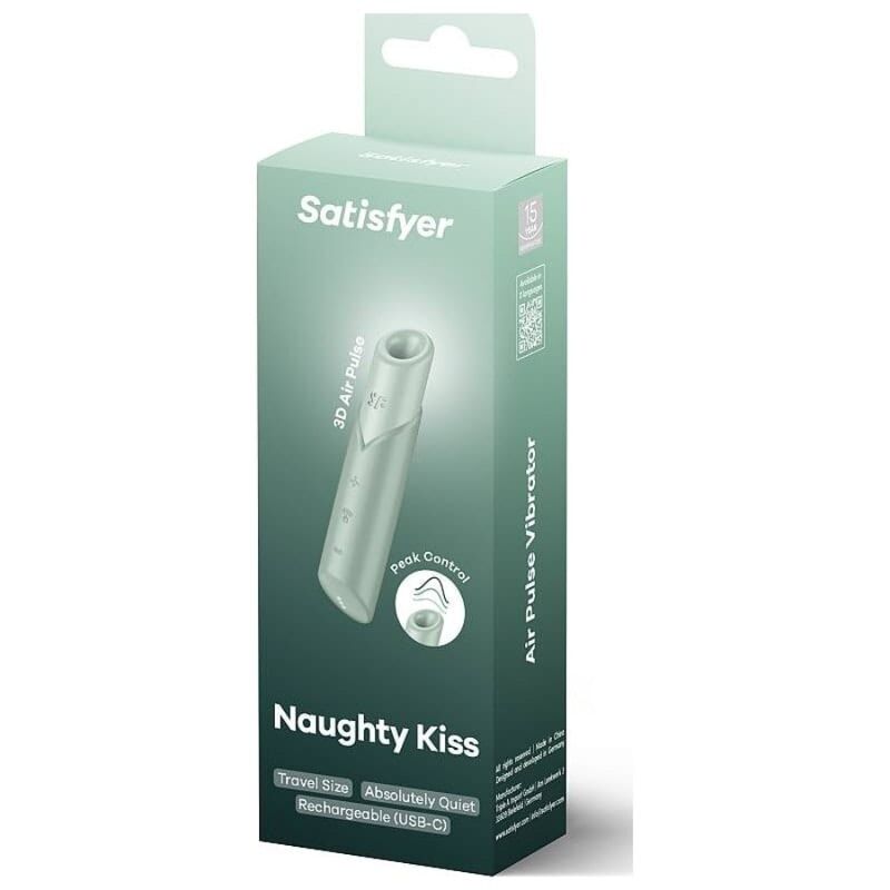 SATISFYER - NAUGHTY KISS ESTIMULADOR CLÍTORIS POR ONDAS VERDE AGUA - Noctiva