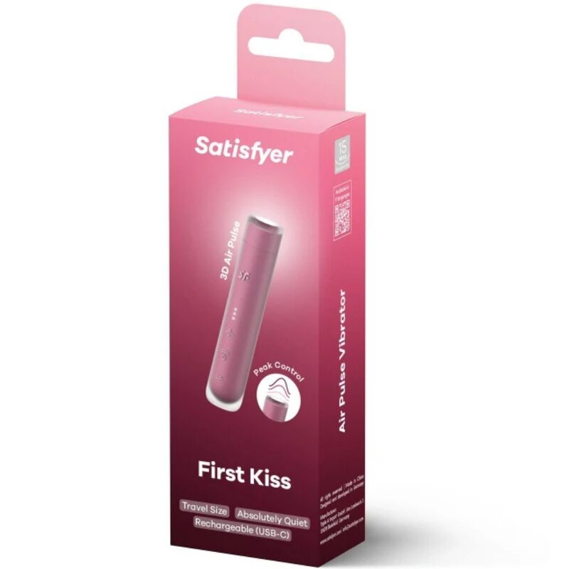 SATISFYER - FIRST KISS ESTIMULADOR CLÍTORIS POR ONDAS GRANATE - Noctiva