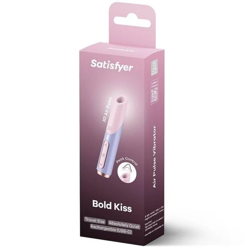 SATISFYER - BOLD KISS ESTIMULADOR CLÍTORIS POR ONDAS ROSA / VIOLETA - Noctiva