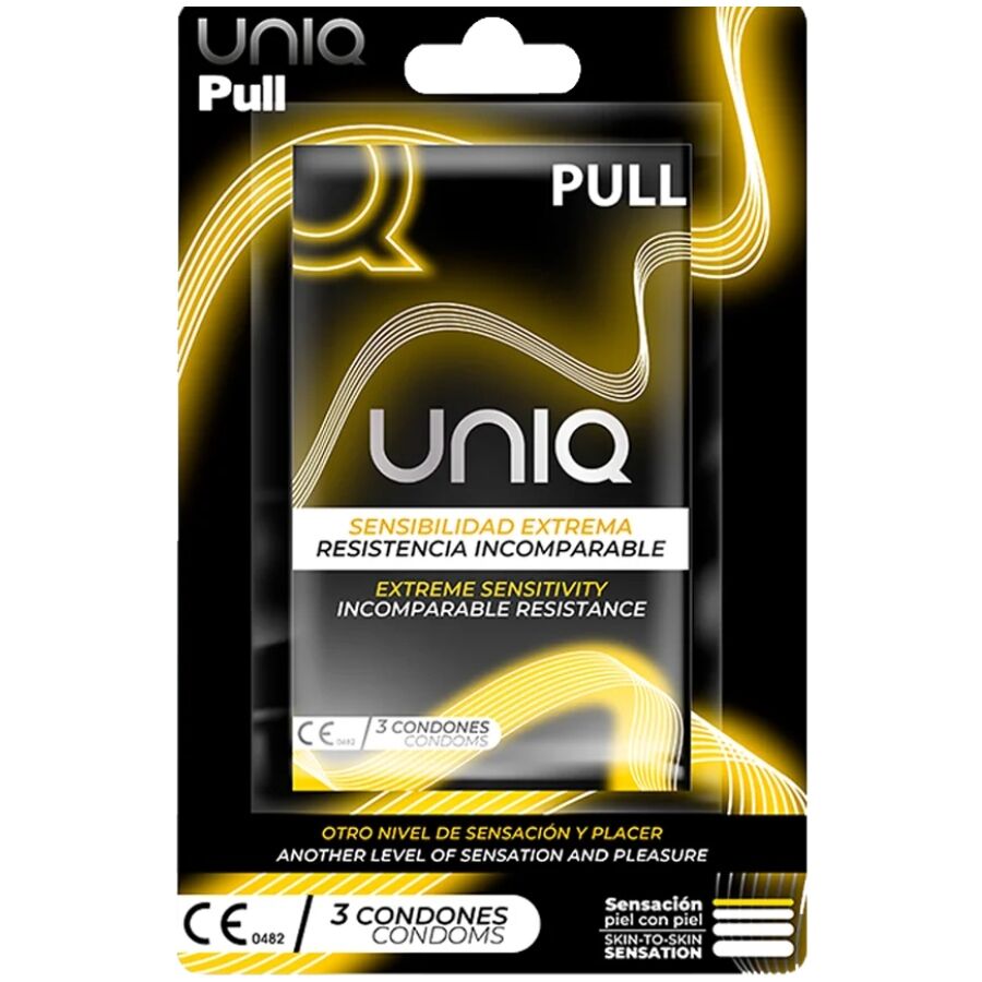 UNIQ - PULL PRESERVATIVOS CON TIRAS SIN LÁTEX 3 UNIDADES - Noctiva