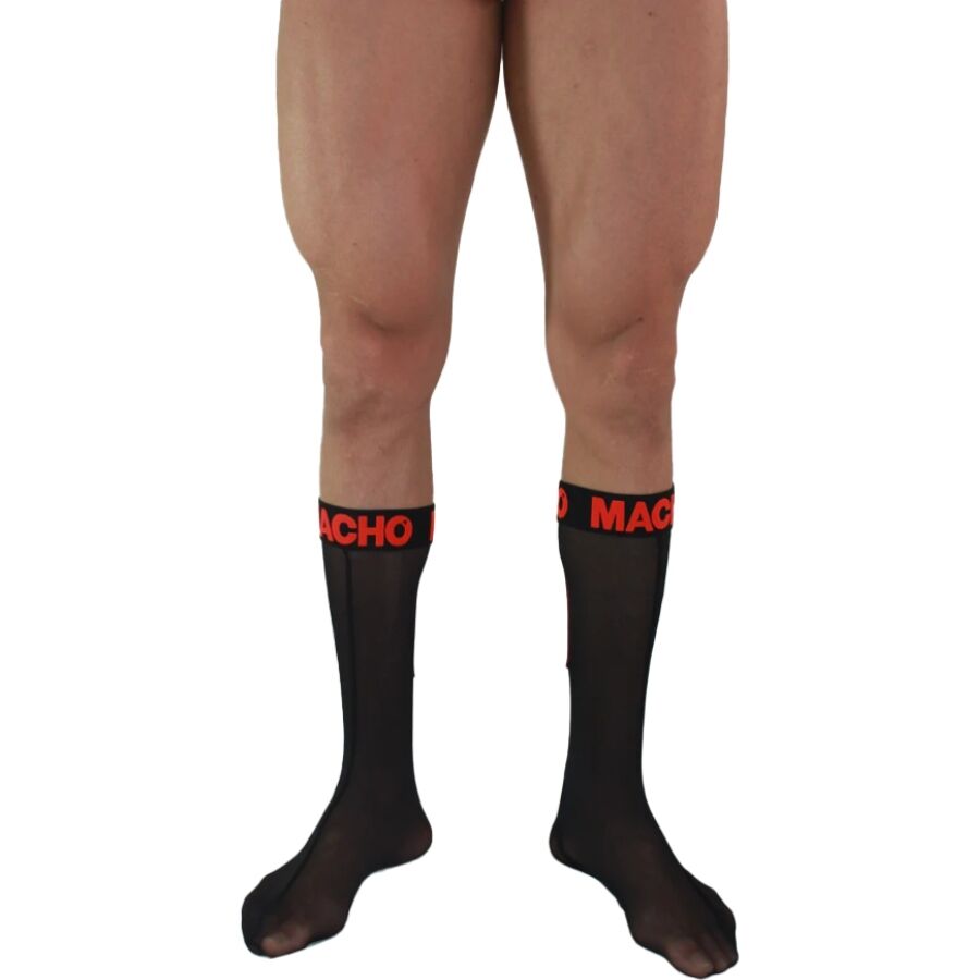 MACHO - CALCETINES FINOS NEGRO/ROJO TALLA ÚNICA - Noctiva