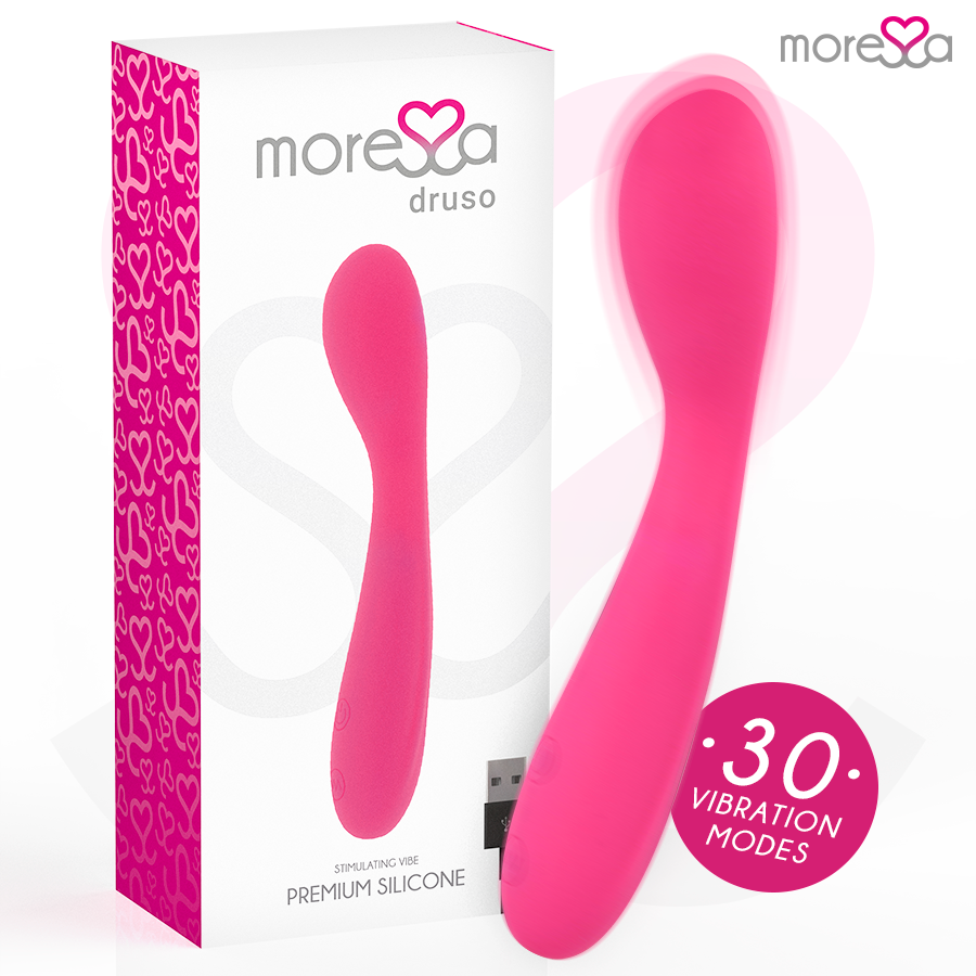MORESSA - DRUSO MASAJEADOR DUO PUNTO G Y SUERO PELVICO PREMIUM SILICONE RECARGABLE - Noctiva
