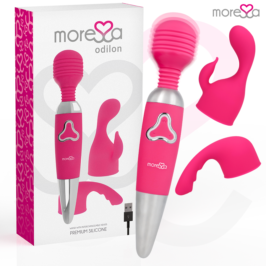 MORESSA - ODILON WAND POTENTE MOTOR MAS DOS CABEZALES PREMIUM SILICONE RECARGABLE - Noctiva