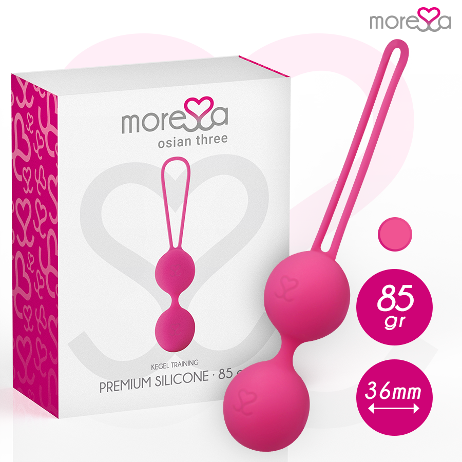 MORESSA - OSIAN THREE ENTRENAMIENTO SUELO PELVICO 85 gr PREMIUM SILICONA ROSA - Noctiva