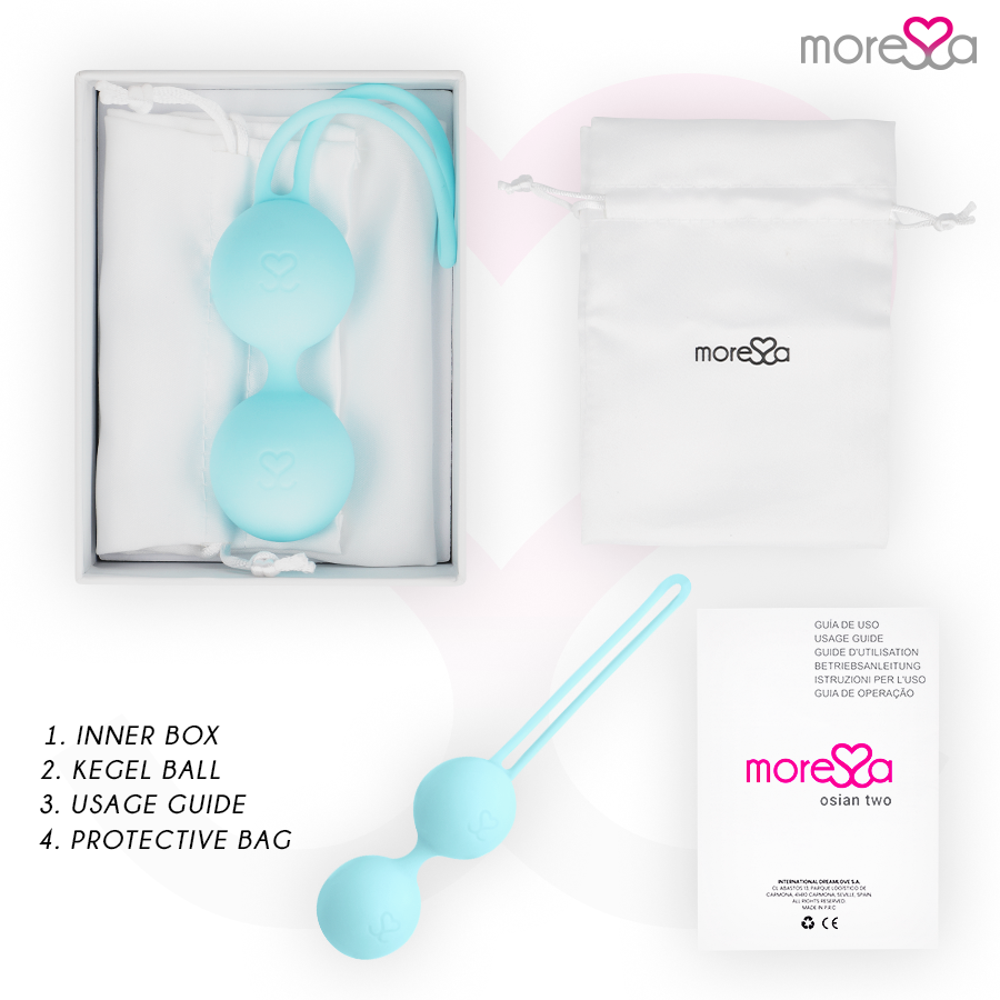 MORESSA - OSIAN TWO ENTRENAMIENTO SUELO PELVICO 101gr PREMIUM SILICONA TURQUESA - Noctiva
