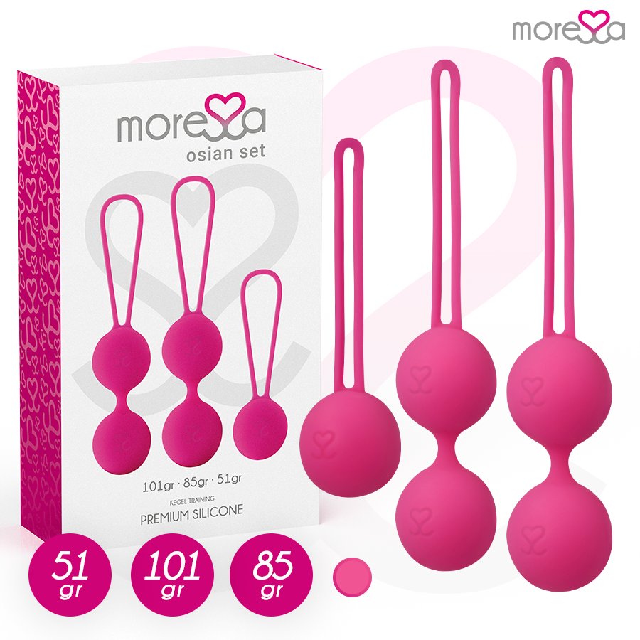 MORESSA - OSIAN SET PREMIUM SILICONA ROSA (Osian One - 51 g | Osian Two - 101 g | Osian Three 85 g) - Noctiva