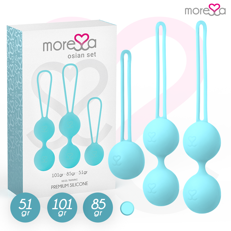 MORESSA - OSIAN SET Osian One; 51 Gr / Osian Two; 101 Gr / Osian Three 85 gr PREMIUM SILICONA TURQUESA - Noctiva