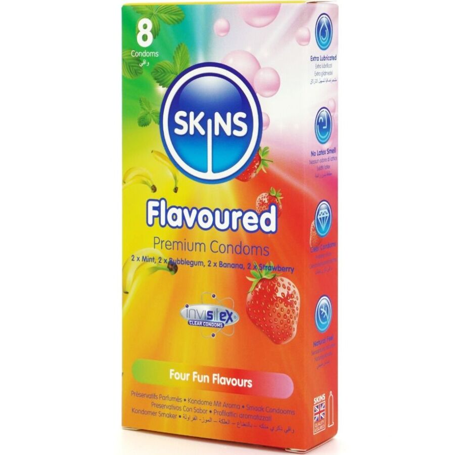 SKINS - MULTI SABORES PRESERVATIVOS PREMIUM PACK 8 - Noctiva