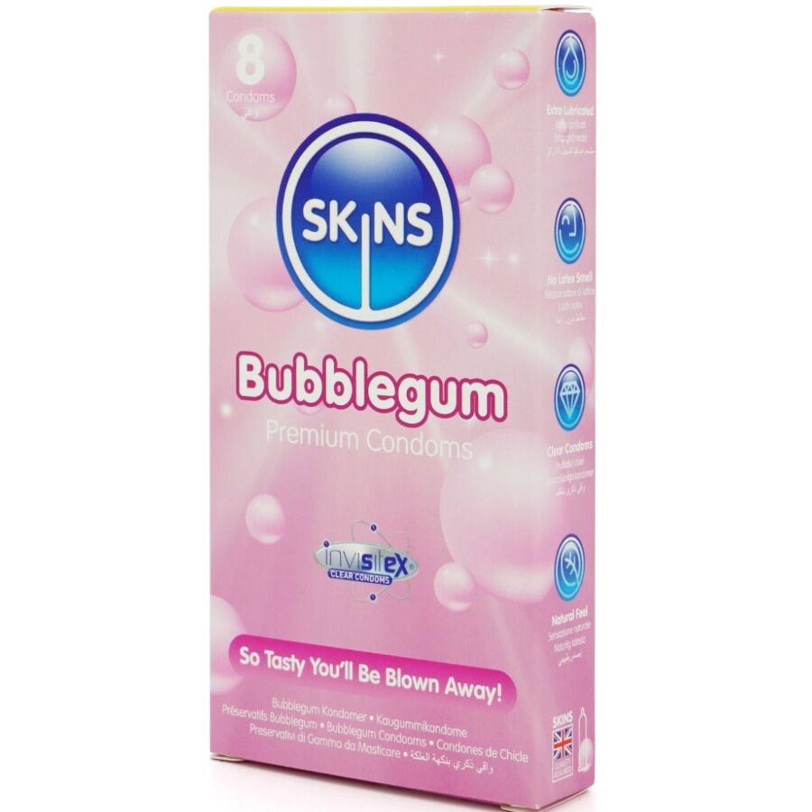 SKINS - PRESERVATIVOS PREMIUM SABOR CHICLE PACK 8 - Noctiva