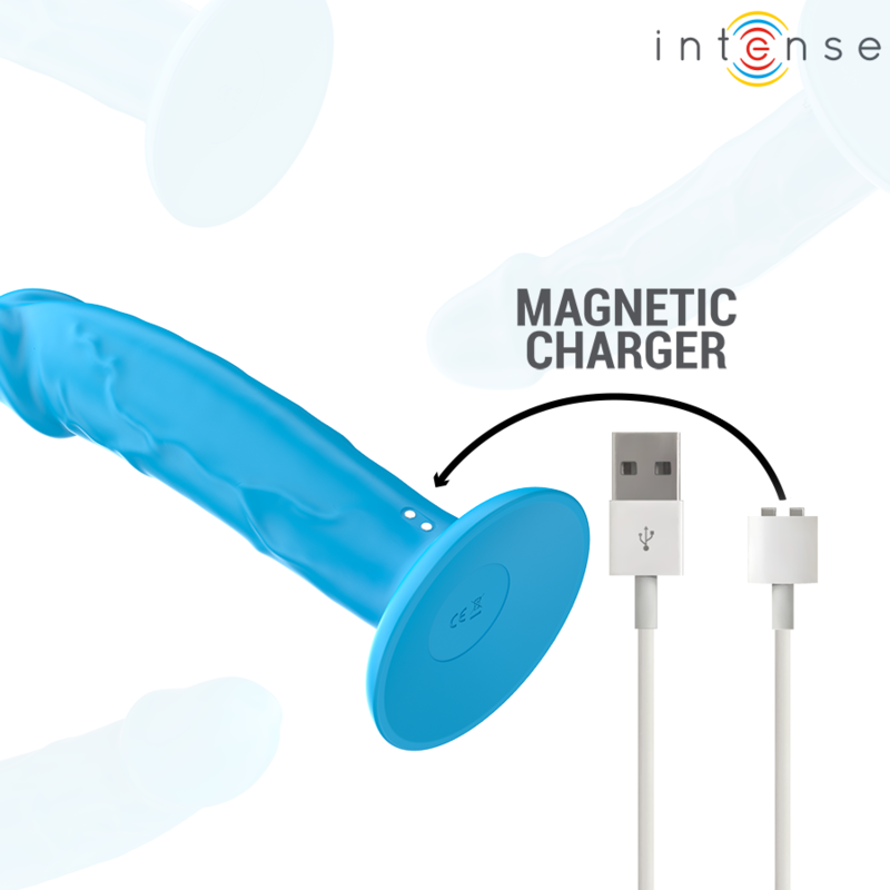 INTENSE - PHOEBE VIBRADOR REALÍSTICO 10 VIBRACIONES AZUL CONTROL REMOTO - Noctiva