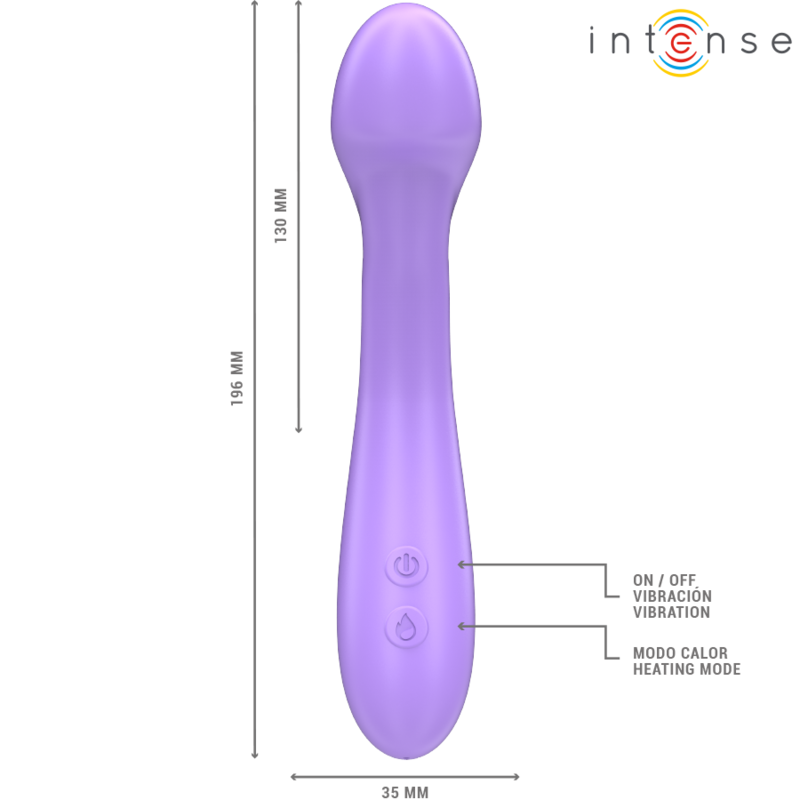 INTENSE - BECKY VIBRADOR 19 CM CALENTABLE 7 VIBRACIONES MORADO - Noctiva
