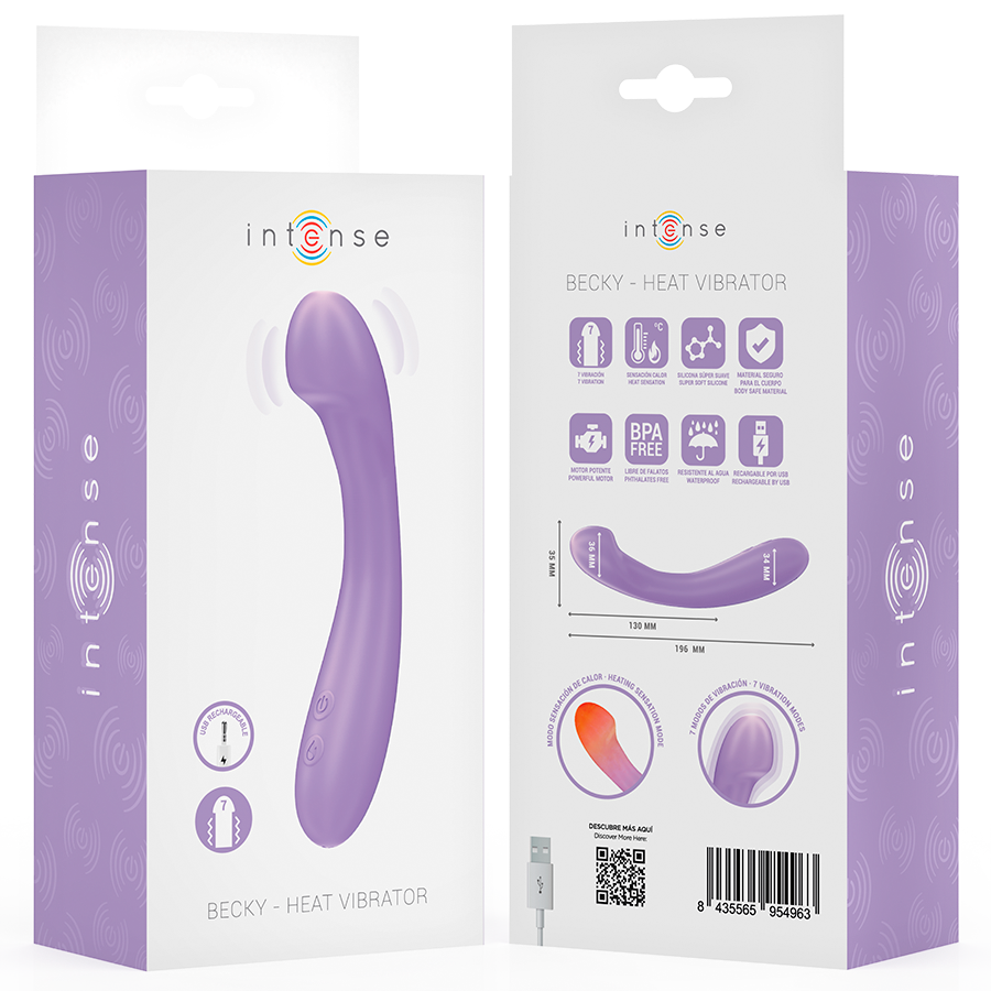 INTENSE - BECKY VIBRADOR 19 CM CALENTABLE 7 VIBRACIONES MORADO - Noctiva