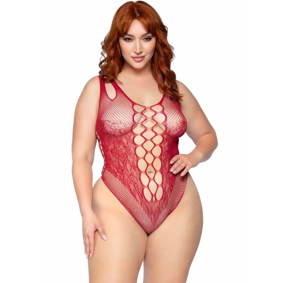 LEG AVENUE - 81641X BODY TIRANTES SIN COSTURAS BURDEOS TALLA 1X/2X - Noctiva