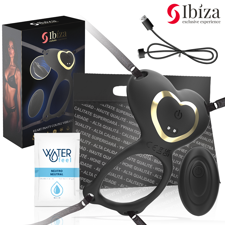 IBIZA - VIBRADOR PARA PAREJAS FORMA DE BRAGUITA CORAZÓN CONTROL REMOTO - Noctiva