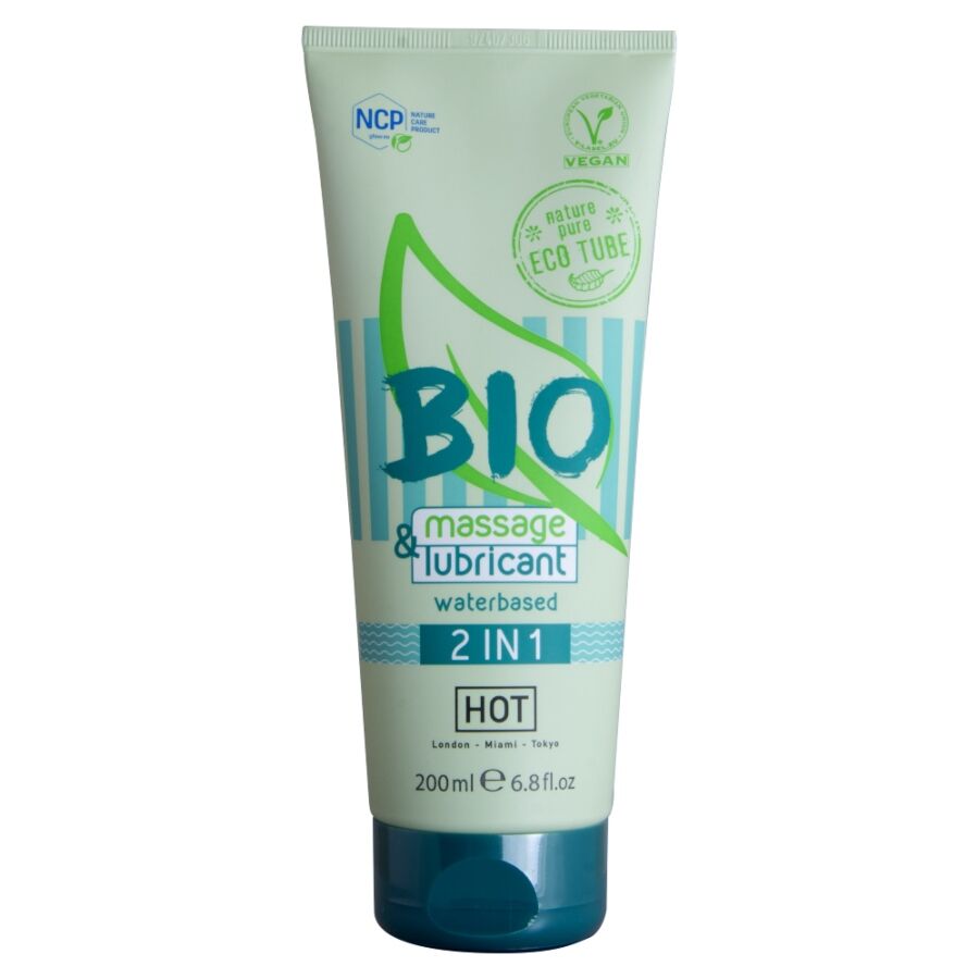HOT - BIO MASSAGE & LUBRICANTE BASE AGUA 2 EN 1 200 ML - Noctiva