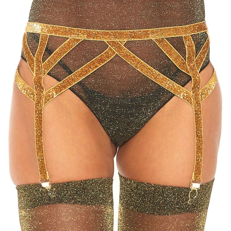 LEG AVENUE - LIGUERO LUREX DORADO TALLA ÚNICA - Noctiva