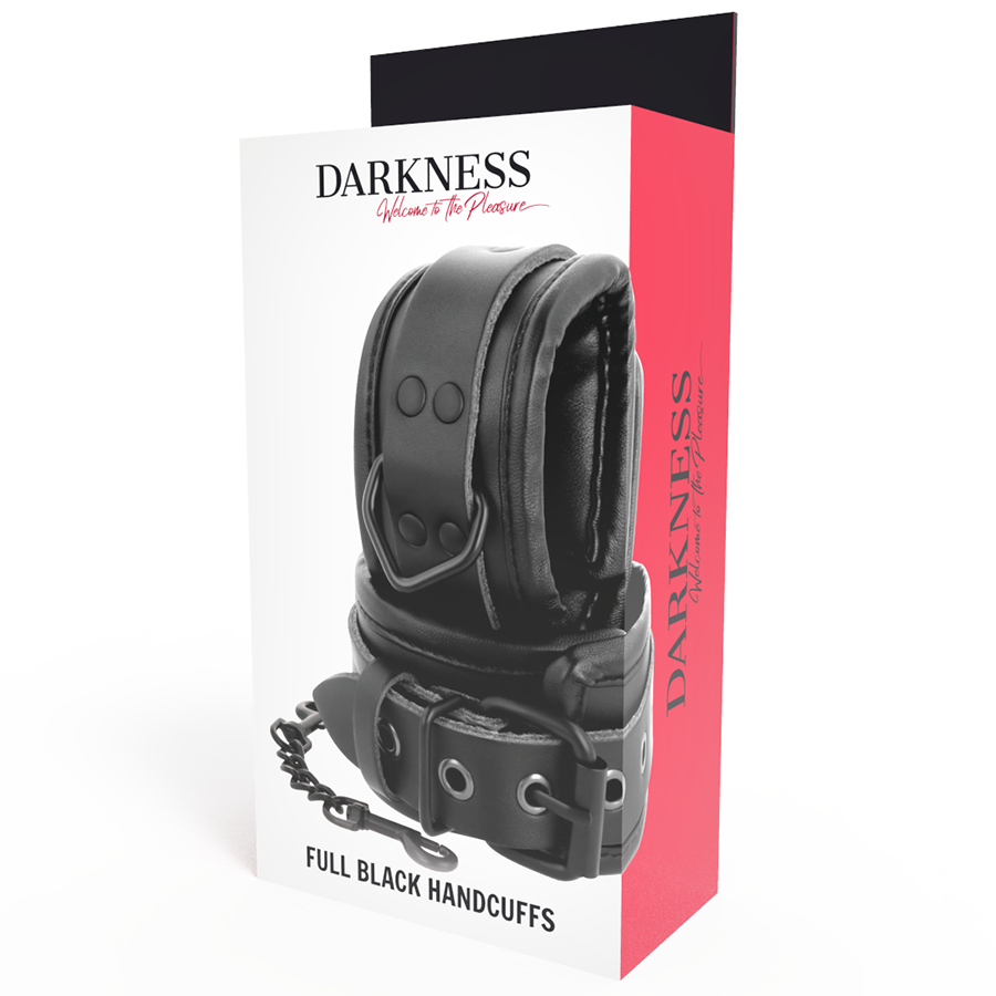 DARKNESS - ESPOSAS AJUSTABLES MANOS LEATHER NEGRO - Noctiva
