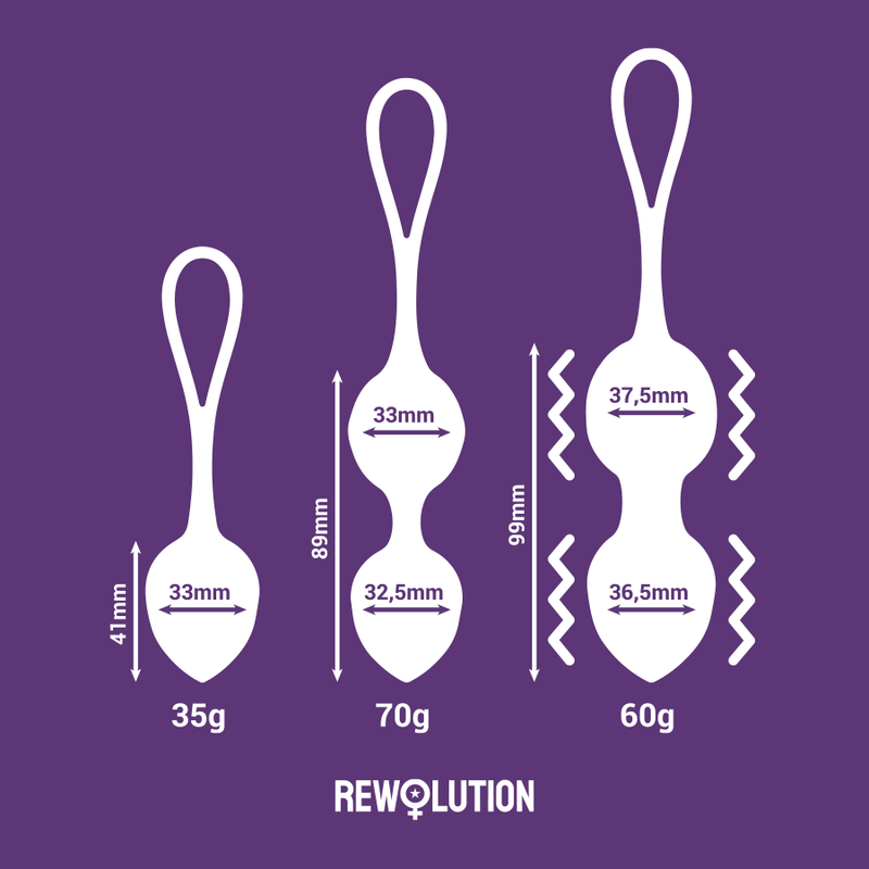 REWOLUTION - REWOBEADS BOLAS VIBRADORAS CONTROL REMOTO CON TECNOLOGIA WATCHME - Noctiva