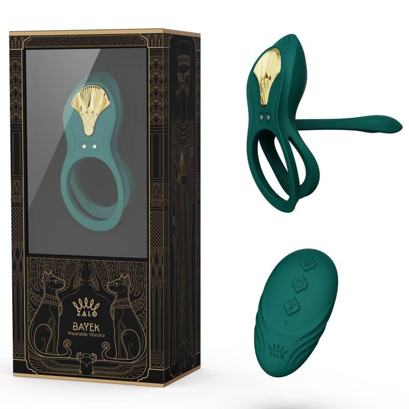 ZALO - BAYEK ANILLO VIBRADOR CONTROL REMOTO PAREJAS VERDE - Noctiva
