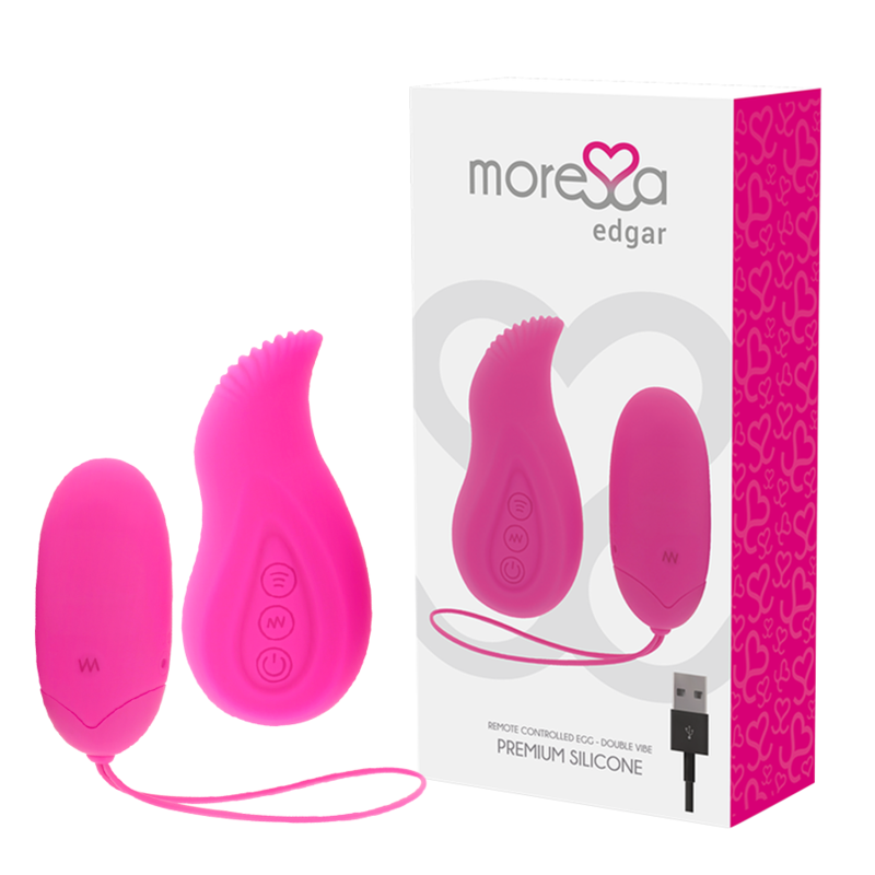 MORESSA - EDGAR SET DUO HUEVO REMOTO Y MANDO CON VIBRACIÓN INCORPORADA PREMIUM SILICONE CONTROL REMOTO - Noctiva