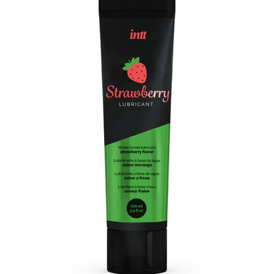 Lubricante íntimo a base de agua sabor fresa, tubo negro 100 ml