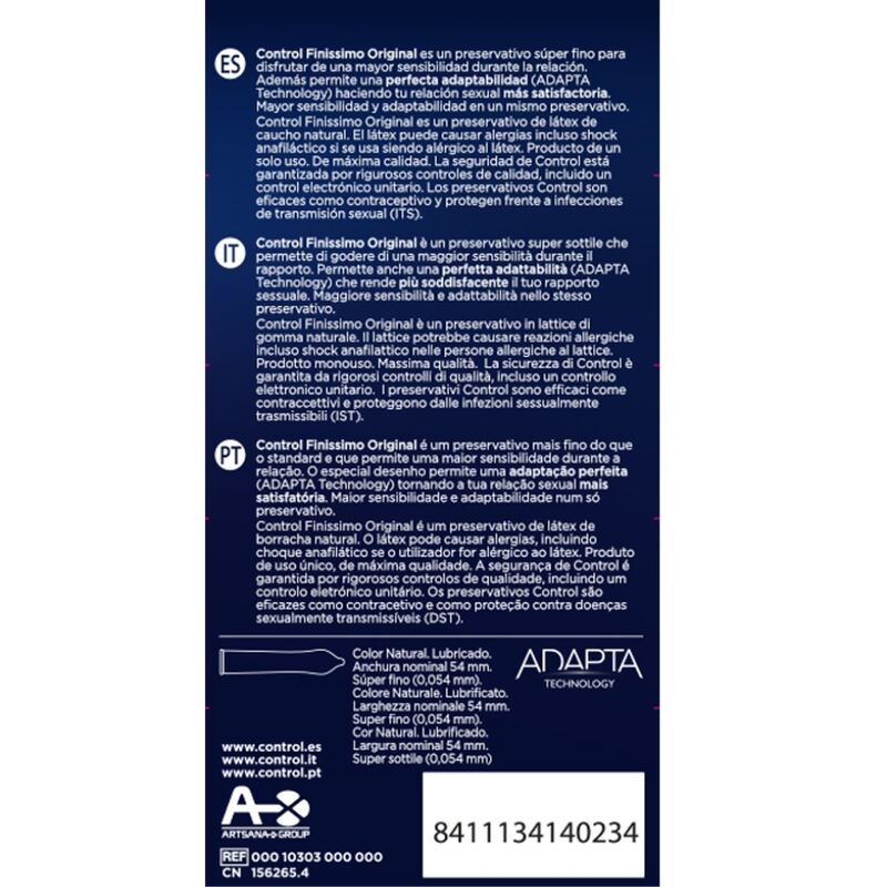 CONTROL - FINISSIMO PRESERVATIVOS 12 UNIDADES - Noctiva