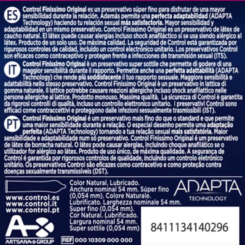 CONTROL - FINISSIMO PRESERVATIVOS 3 UNIDADES - Noctiva