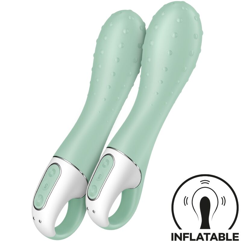 SATISFYER - AIR PUMP VIBRADOR 3 INFLABLE PUNTO G MENTA - Noctiva