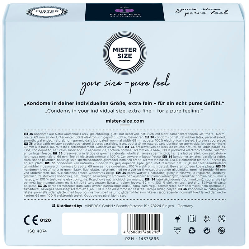MISTER SIZE - PRESERVATIVOS TALLA XXXL 69 MM (36 UNIDADES) - Noctiva