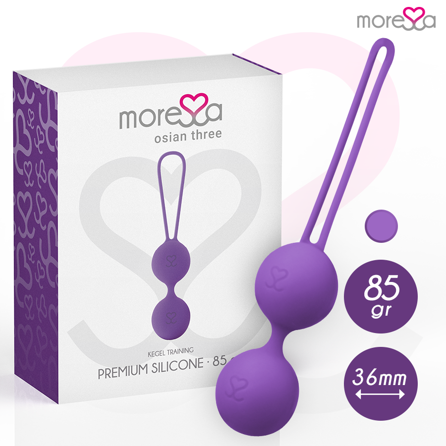 MORESSA - OSIAN THREE ENTRENAMIENTO SUELO PELVICO 85 gr PREMIUM SILICONA LILA - Noctiva