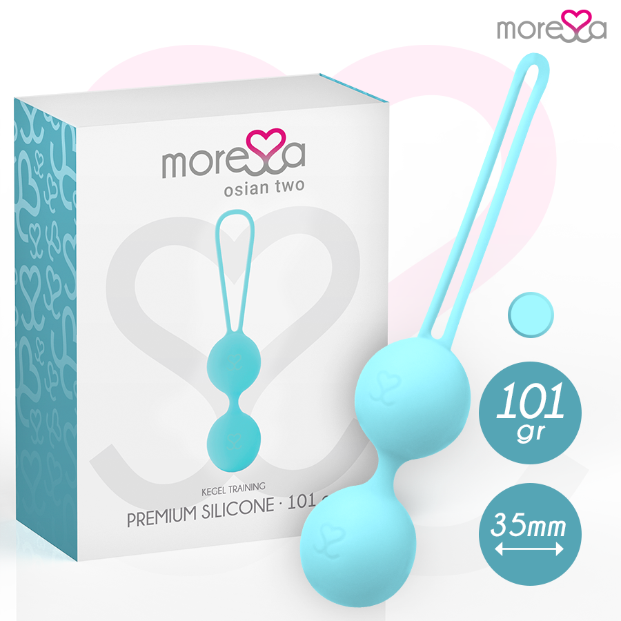 MORESSA - OSIAN TWO ENTRENAMIENTO SUELO PELVICO 101gr PREMIUM SILICONA TURQUESA - Noctiva