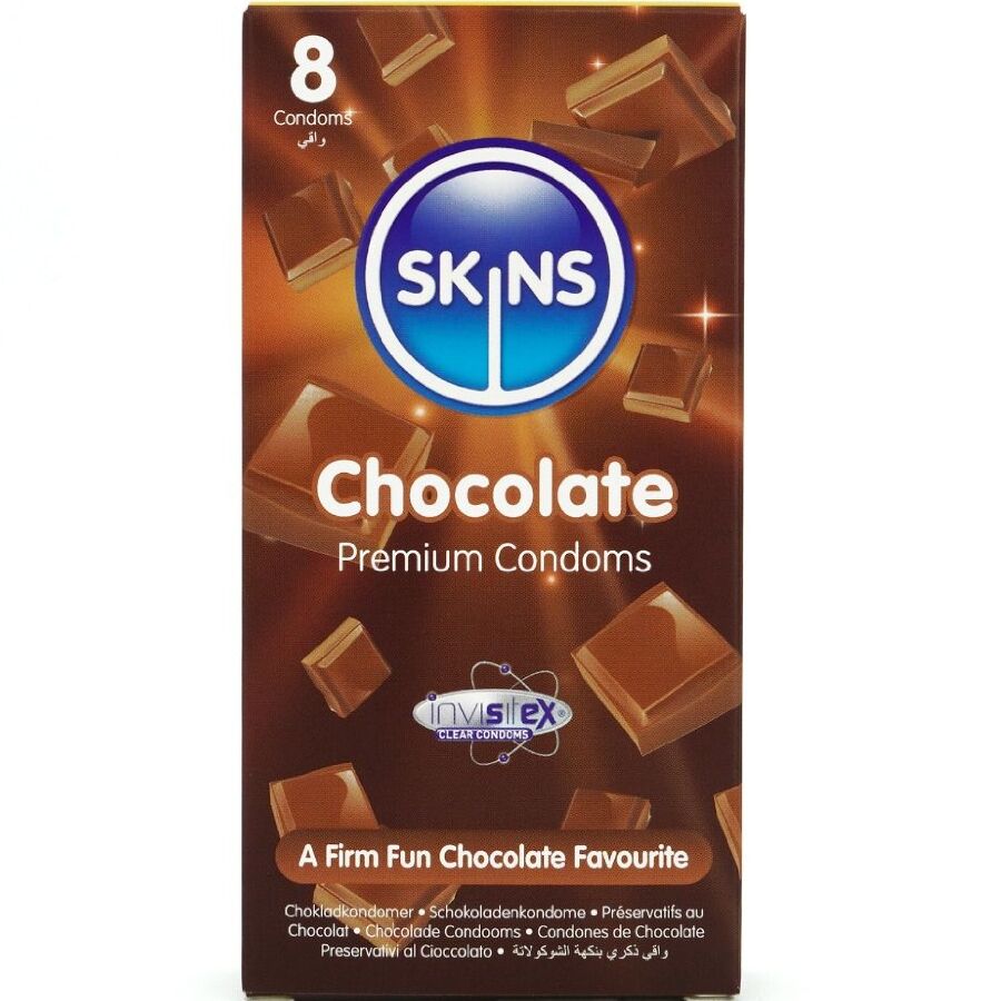 SKINS - PRESERVATIVOS PREMIUM SABOR CHOCOLATE PACK 8 - Noctiva