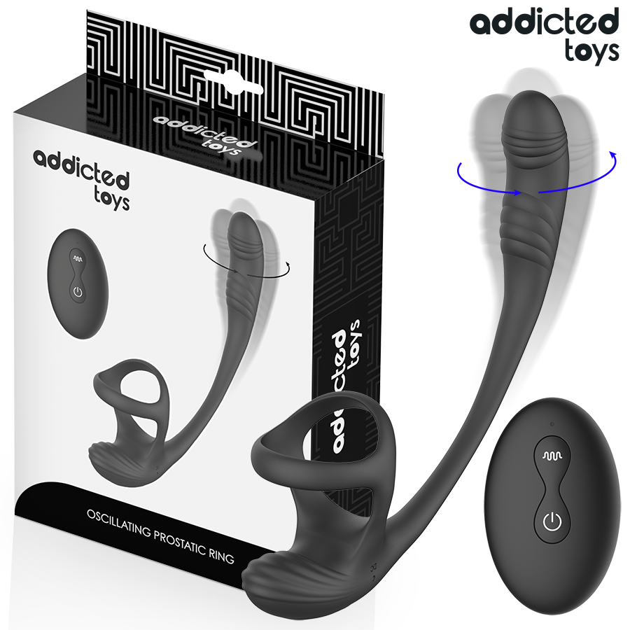 ADDICTED TOYS - PLUG ANAL VIBRACIÓN Y WAVING 360º Y ESTIMULADOR TESTÍCULOS - Noctiva