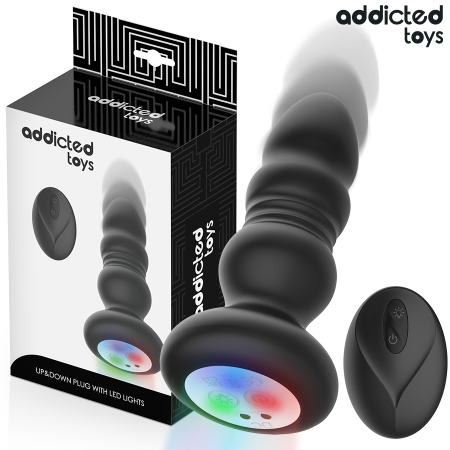 ADDICTED TOYS - PLUG ANAL VIBRADOR THRUSTING Y LUZ LED CONTROL REMOTO - Noctiva